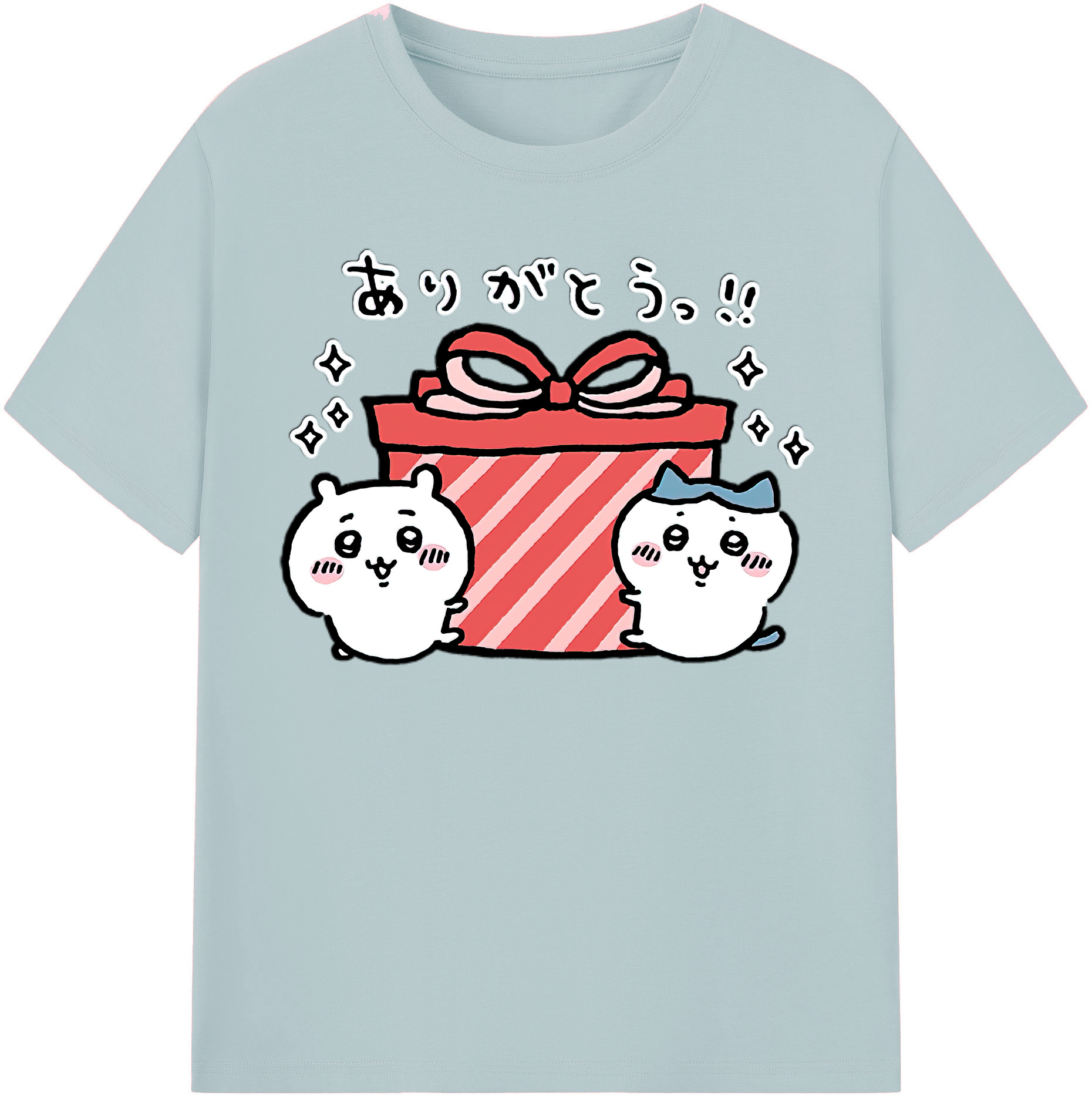 （画像用） ちいかわ ハチワレ Chii-kawa hachiware 綿100％半袖Tシャツ（フロントプリント）